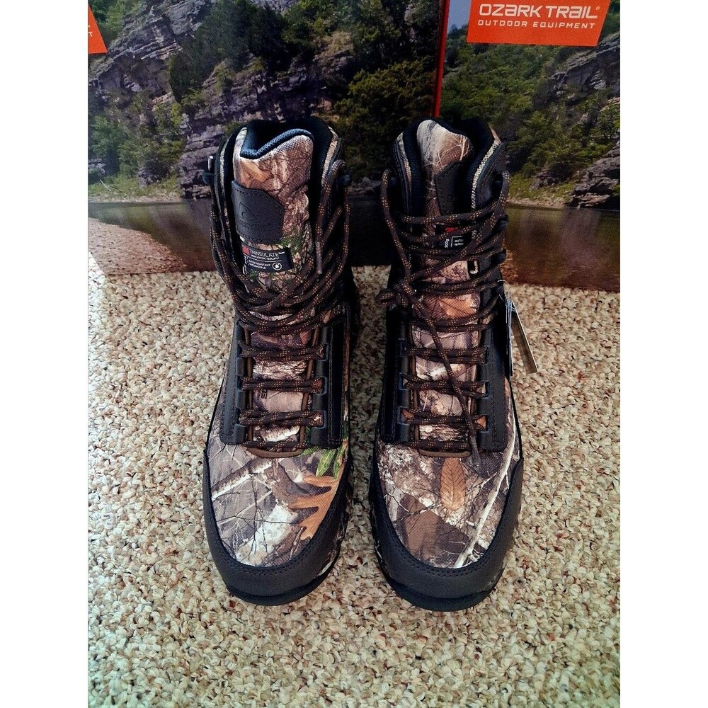 Ozark Trail Men's Camouflage Waterproof Hunting Boots - Black/Brown/Green